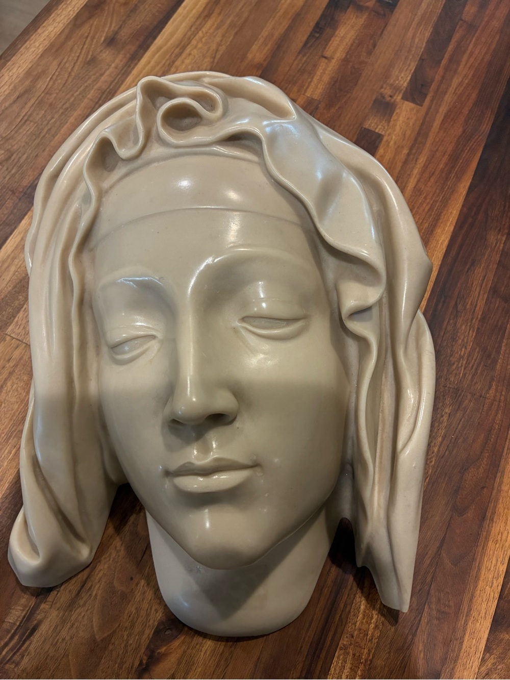 HEAD OF THE VIRGIN, detail from the Pieta by Michaelangelo Saint Peters, Rome